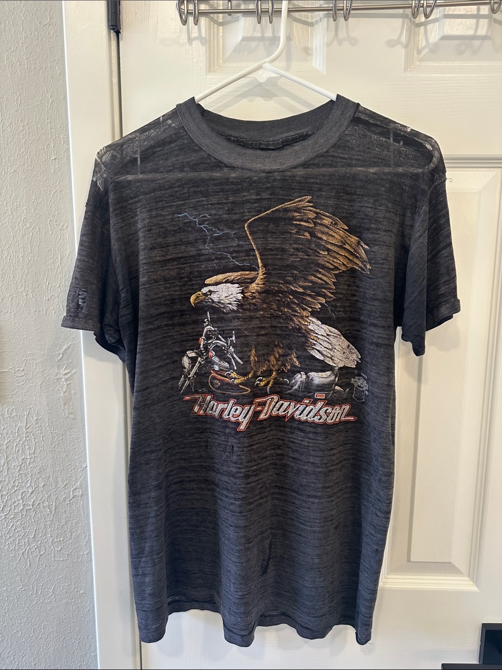 Harley-Davidson Charcoal Eagle & Motorcycle Graphic Tee